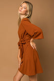 Kimono Sleeve Tie Wrap Dress