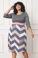 Plus Size Curved Hem Band Midi Dress