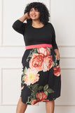 Plus Size Curved Hem Band Midi Dress