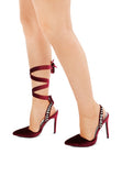 WALLIS Velvet Diamante Tie Up High Heeled Sandals