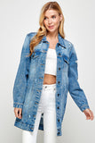 DENIM 3/4 QUARTER JACKETS DISTRESSED WASHED