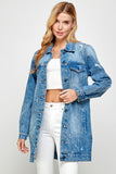 DENIM 3/4 QUARTER JACKETS DISTRESSED WASHED