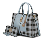 MKF Collection Yola Checkered Satchel bag by Mia k