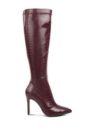 Wheedle Croc High Heeled Calf Boots