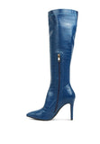 Wheedle Croc High Heeled Calf Boots