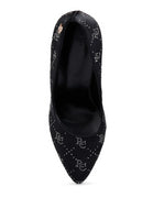 BALLARD Monogram Satin Stiletto Pumps