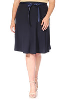 Plus size, solid, A-line, knee length skirt