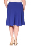 Plus size, solid, A-line, knee length skirt