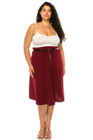 Plus size, solid, A-line, knee length skirt