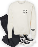 Plus Size Heart/Cross Left Chest CrewNeck Sweatshirt