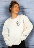 Heart/Cross Left Chest CrewNeck Sweatshirt