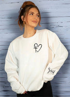 Plus Size Heart/Cross Left Chest CrewNeck Sweatshirt