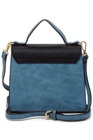 Colorblock Twist Lock Flap Satchel