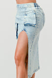 CASUAL WASHED DENIM SKIRT