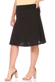 Plus size, solid, A-line pull on skirt