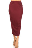 Solid Midi Pencil Skirt