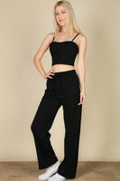 Bustier Cami Top & Slant Straight Pants