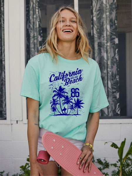 California Malibu Beach 86 Plus Size Graphic Tee