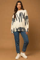 Long Sleeve Spray Print Sweater