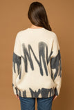 Long Sleeve Spray Print Sweater