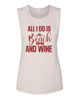 All I Do Is Beach & Wine Graphic Print Muscle Tank