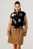 Athina Black Queen letterman Jacket