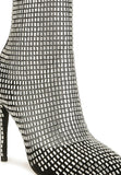 Fortunate Rhinestones Embellished Mesh Boots