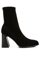 Aandid High Ankle Flared Block Heel Boots