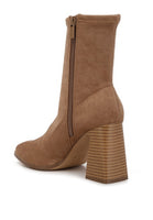 Aandid High Ankle Flared Block Heel Boots