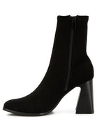 Aandid High Ankle Flared Block Heel Boots