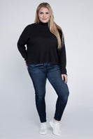 Plus Size Drop Shoulder Long Sleeve Top