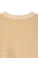 Herringbone Pattern Crew Neck Sweater