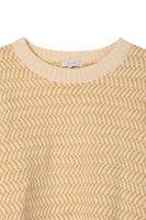 Herringbone Pattern Crew Neck Sweater