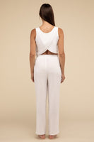 D-Linen Blended Top and Pants Set