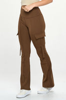 High Waisted Pocket Cargo Flare Casual Leggings