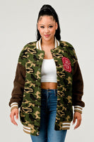 Camo Letterman Jacket