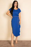 Hidden Pocket Batwing Sleeve V Neck Long Dress