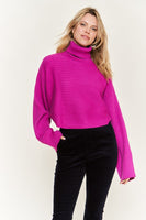 Plus Size Mock neck wide sleeves top