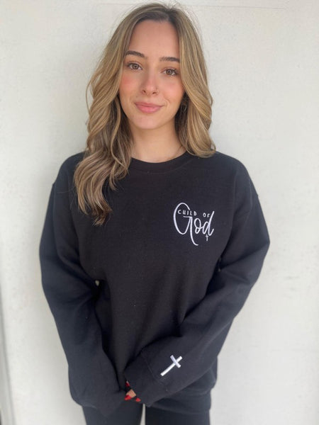 Child of God Embroidered Plus Size Sweatshirt