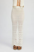 FITTED CROCHET MAXI SKIRT WITH SLIT(Skirt Only)