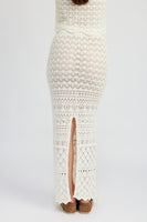 FITTED CROCHET MAXI SKIRT WITH SLIT(Skirt Only)