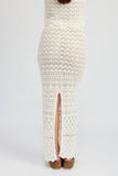 FITTED CROCHET MAXI SKIRT WITH SLIT(Skirt Only)