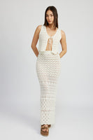 FITTED CROCHET MAXI SKIRT WITH SLIT(Skirt Only)