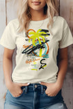 Graffiti look with summer beach Graphic Tee