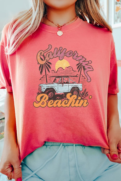 California Beachin Jeep Comfort Colors Graphic Tee