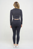 Ribbed Knit Tracksuit Two-Piece Set