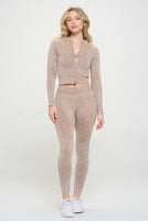 Ribbed Knit Tracksuit Two-Piece Set