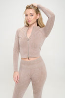 Ribbed Knit Tracksuit Two-Piece Set