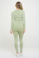 Ribbed Knit Tracksuit Two-Piece Set