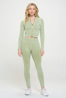 Ribbed Knit Tracksuit Two-Piece Set